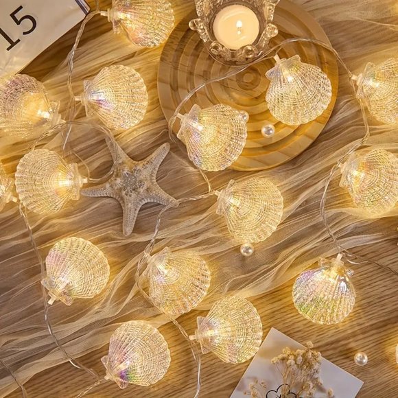 Seashells Fairy Lights - USB Powered with 20 LED Seashell - 9.8ft - Picture 5 of 7
